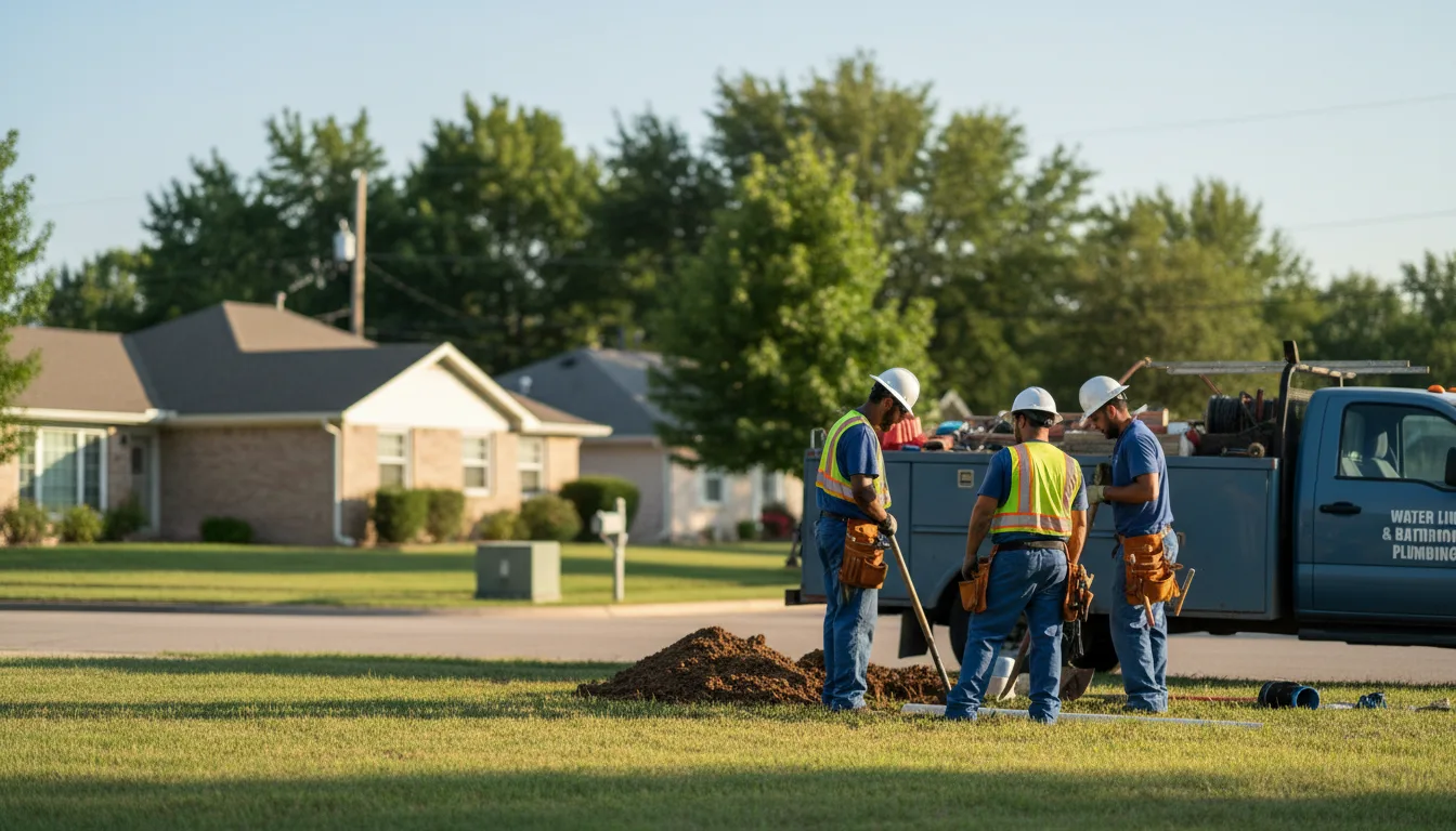 Residential water line and bathroom plumbing service in Industry, PA